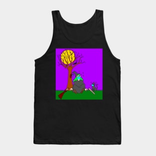 Halloween Low Flying Witch Tank Top